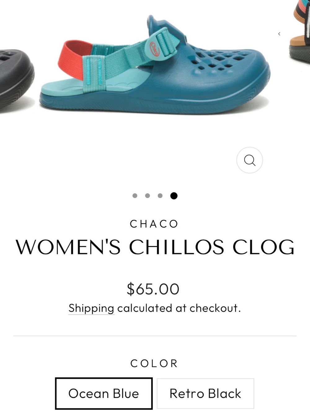 Chaco Women's Chillos Clog in Ocean Blue with Coral Strap - Size 8 NEW